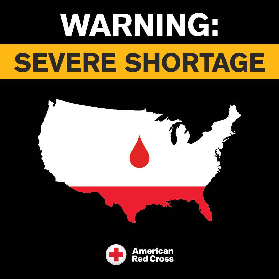 Severe blood shortage: Red Cross blood supply drops 35%